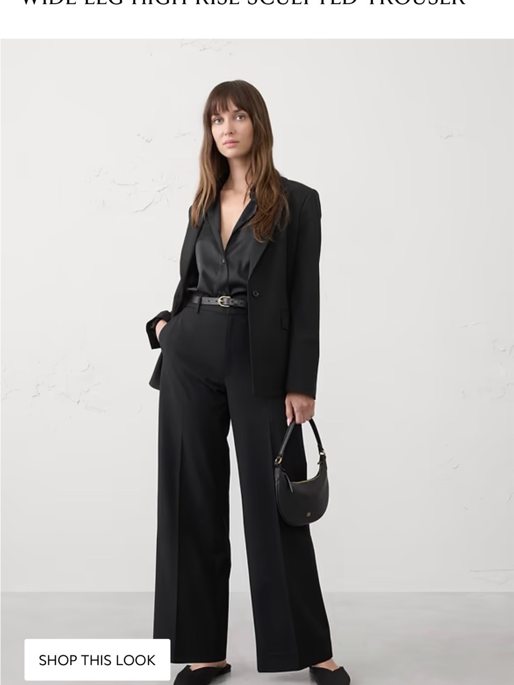 Banana Republic Women's Black Wide-Leg Trousers